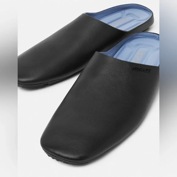 Versace Villa Black Slip-On Slippers/Slides - Picture 3 of 7
